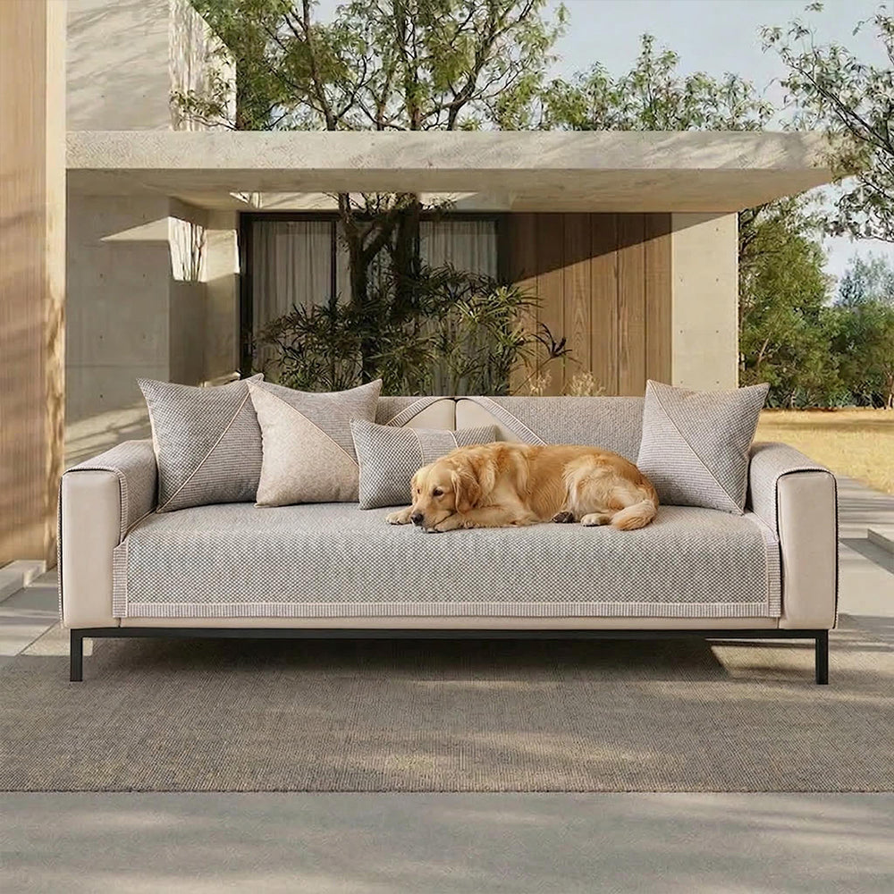 Cubierta de sofá sin deslizamiento de algodón tejido transpirable