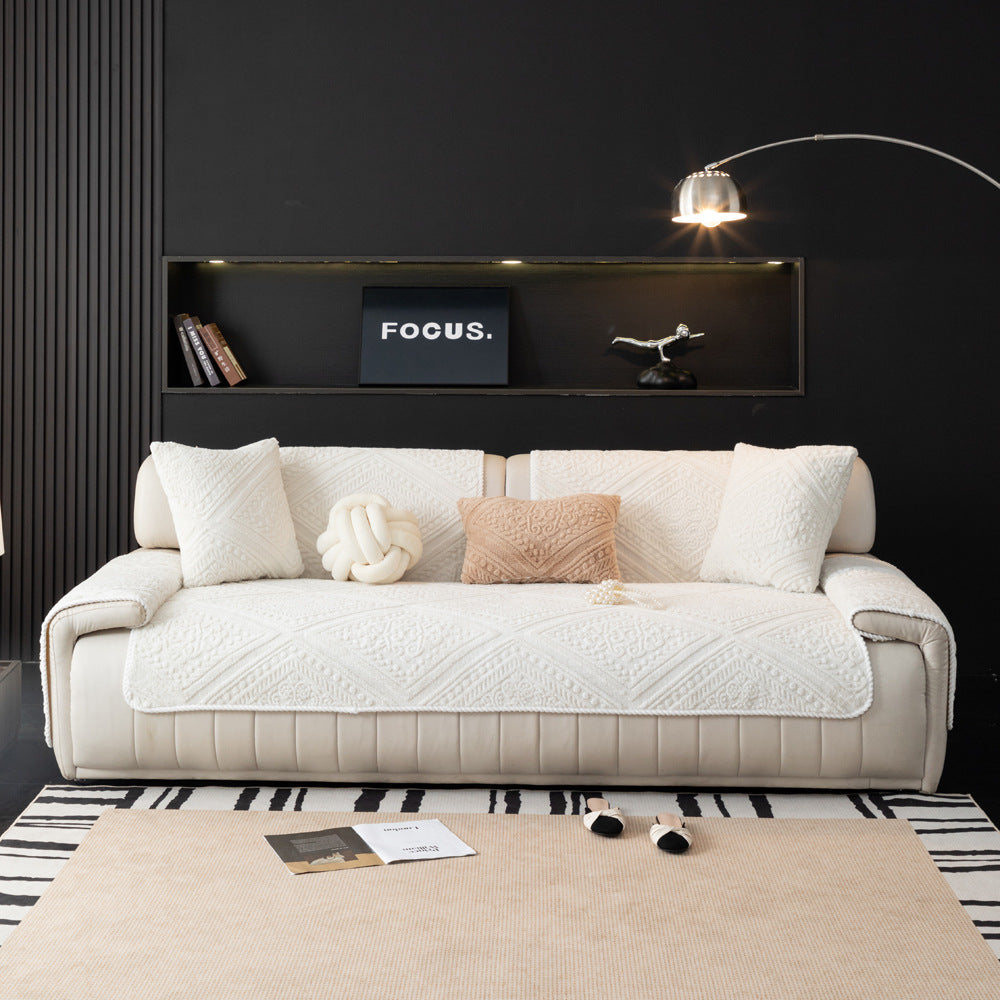 Toda la temporada de estilo nórdico Nórdico Plush Talled Decorativo Cubierta de sofá sin deslizamiento