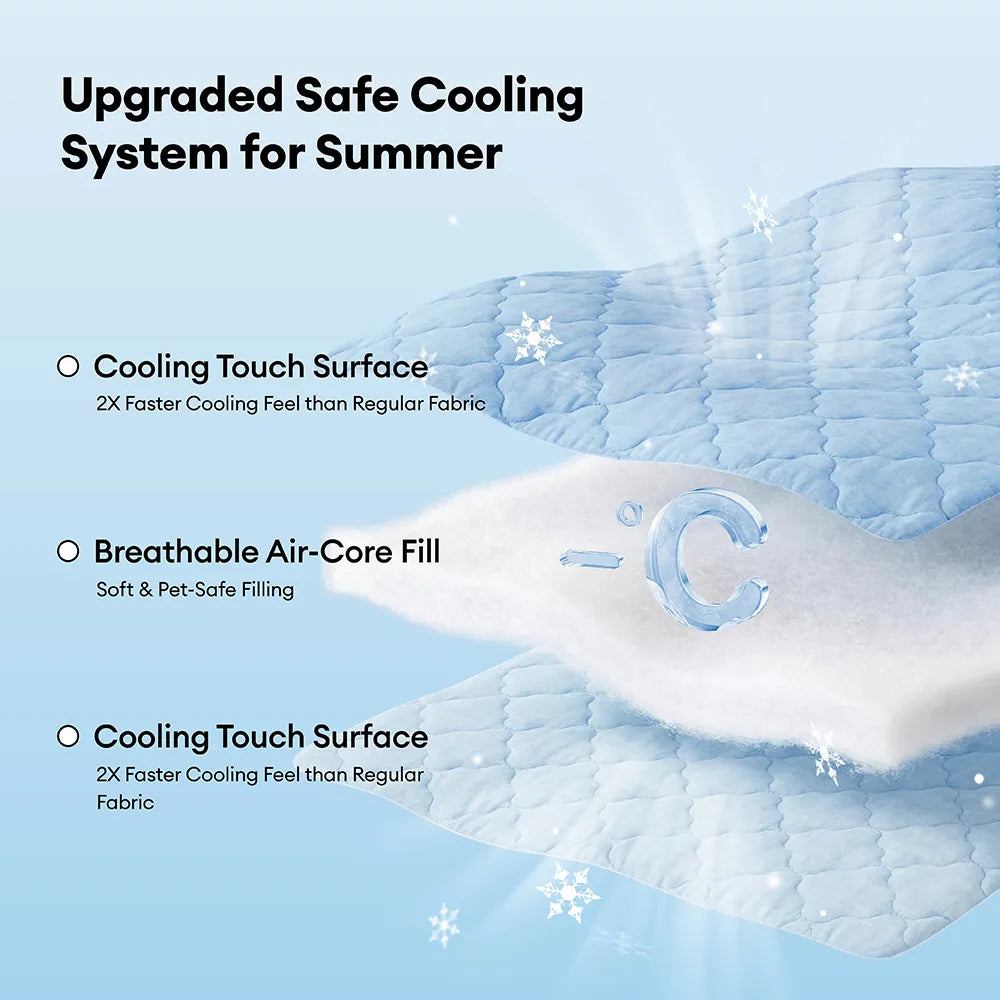 Breathable Cooling Elevated Dog Bed With Cooling Blanket
