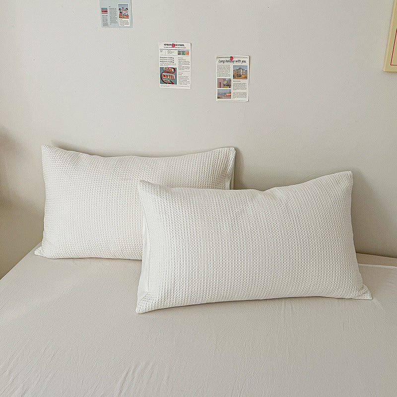 Premium Waffle Weave Breathable Cotton Bed Sheet Set