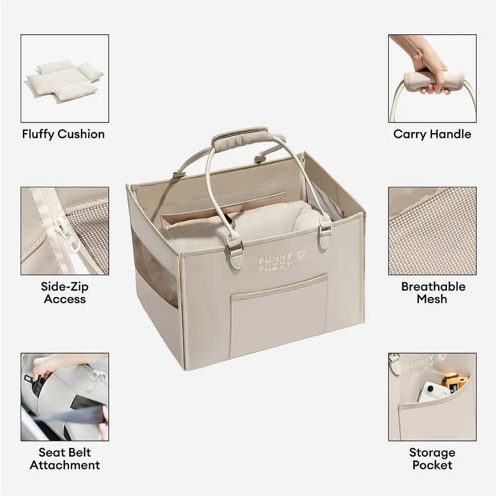 Dog Car Seat With Safety Belt -Urban Roaming