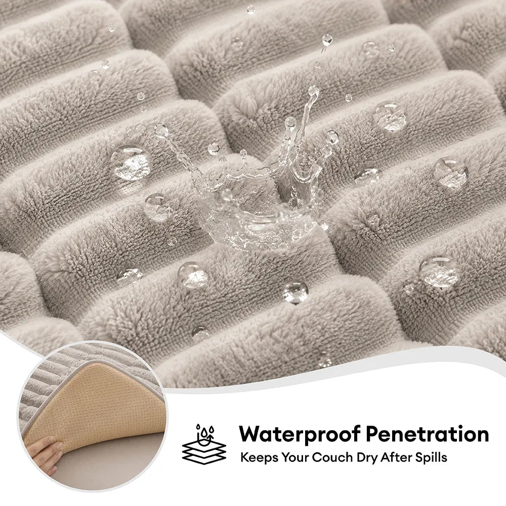 Waterproof One-Piece Cozy Flannel Sofa Protection Non-Slip Couch Cover