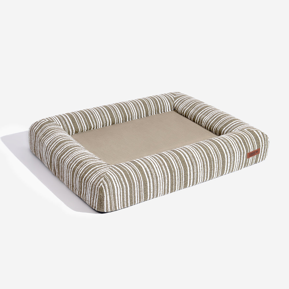 SnugNest Textured Stripe Orthopedic Dog Bed