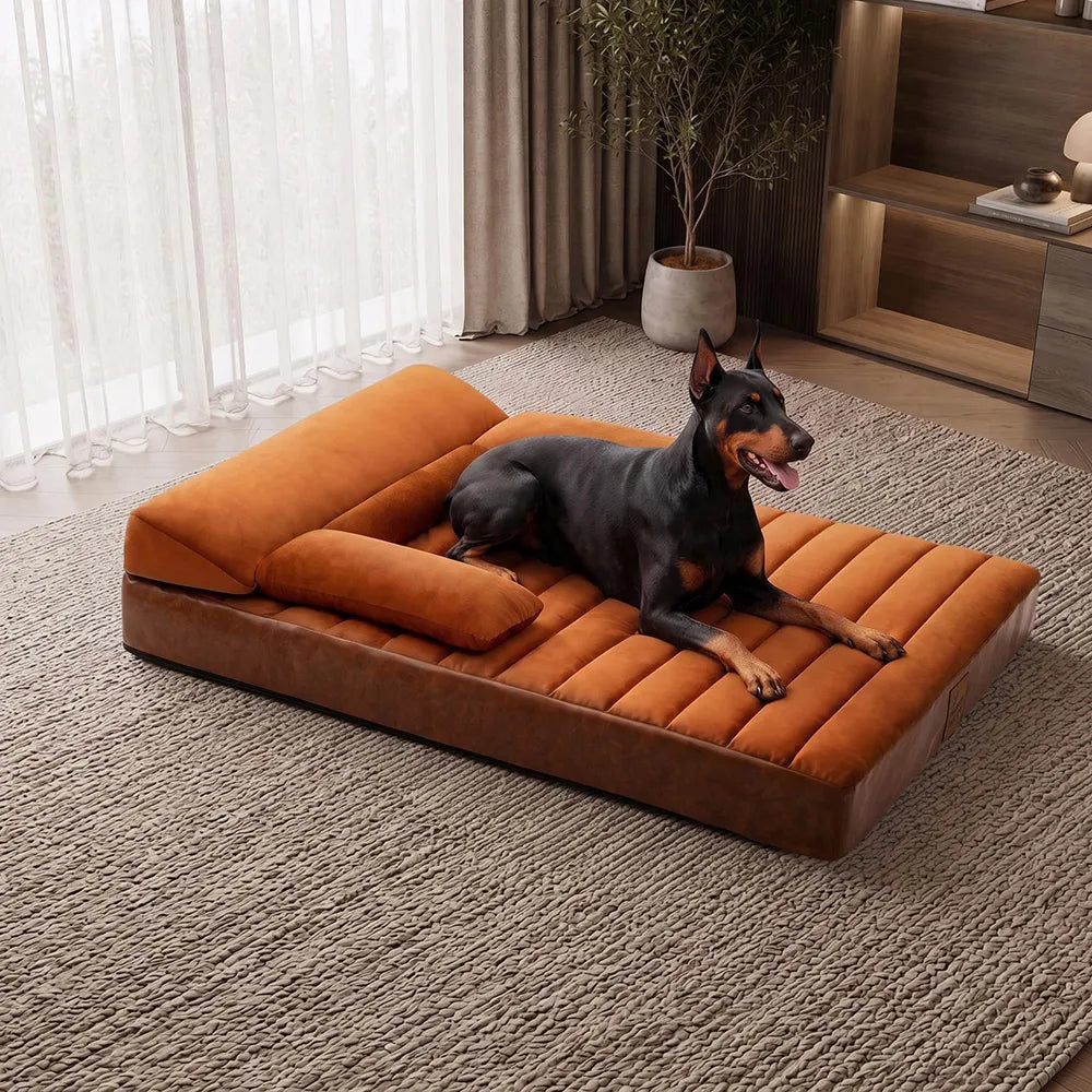 Large Waterproof Orthopedic Bolster Dog Sofa Bed - LuxeNest