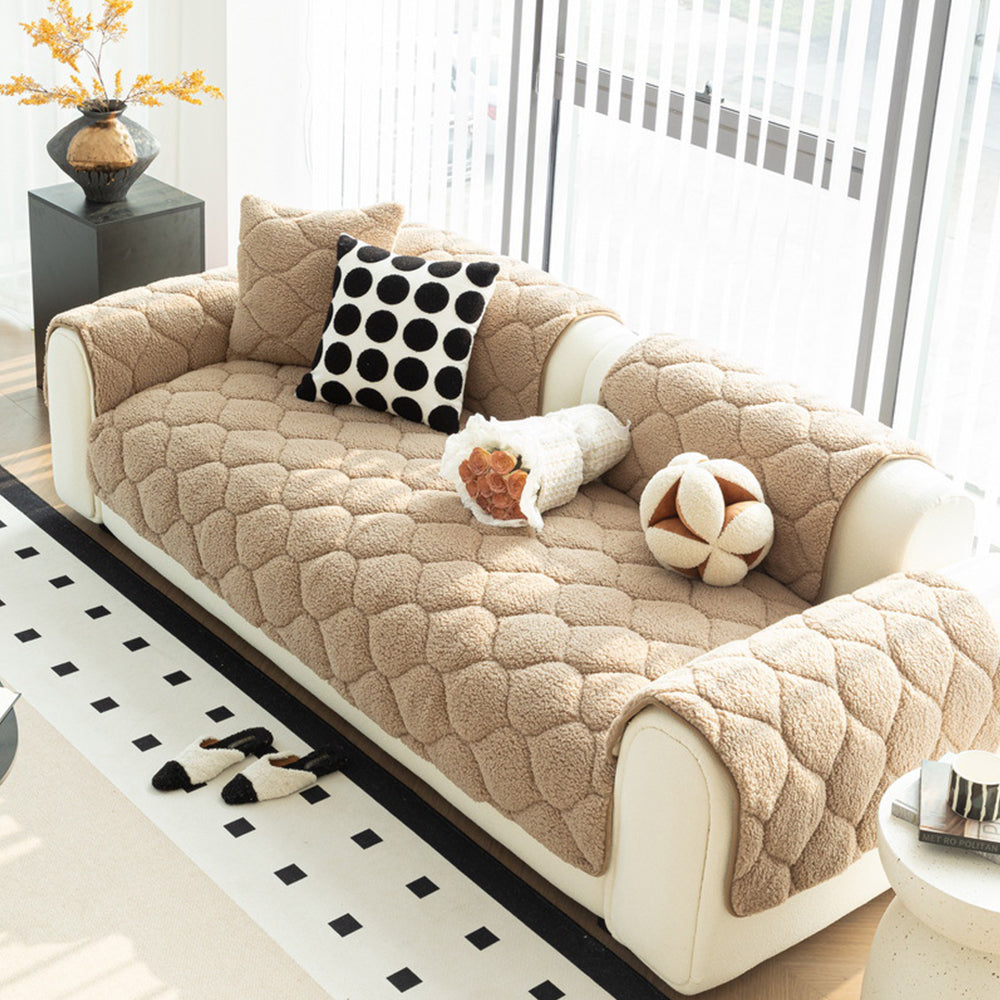 Pet-Friendly Thickened Soft Sherpa Fleece Non-Slip Sofa Protector Couch Cover