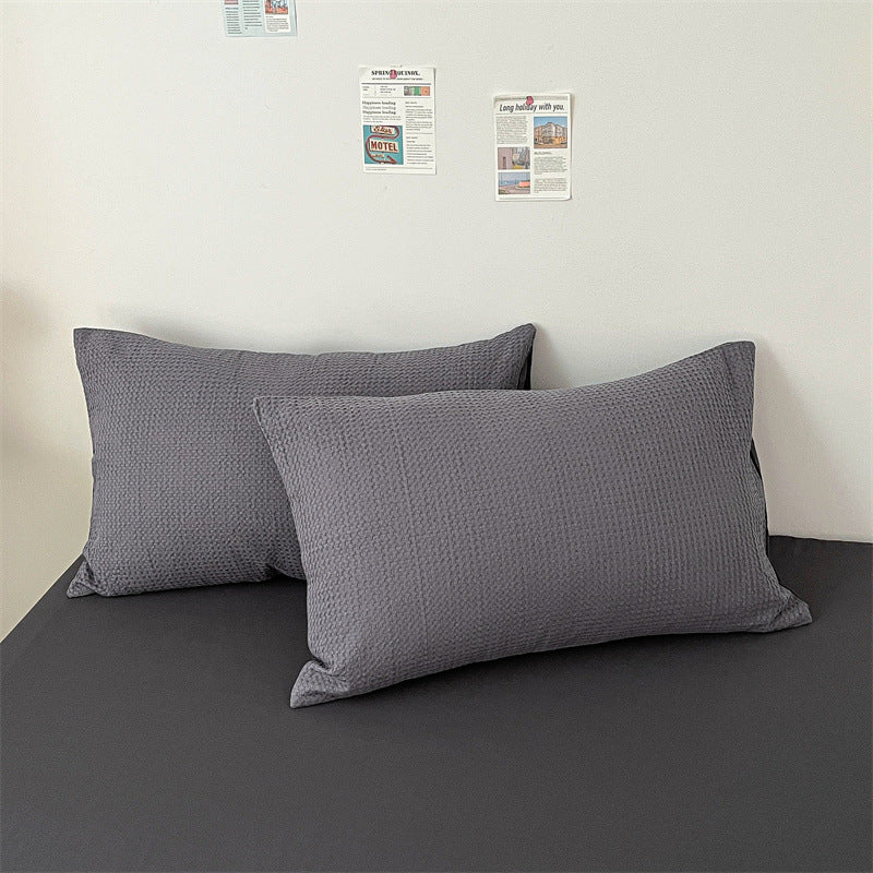 Premium Waffle Weave Breathable Cotton Bed Sheet Set