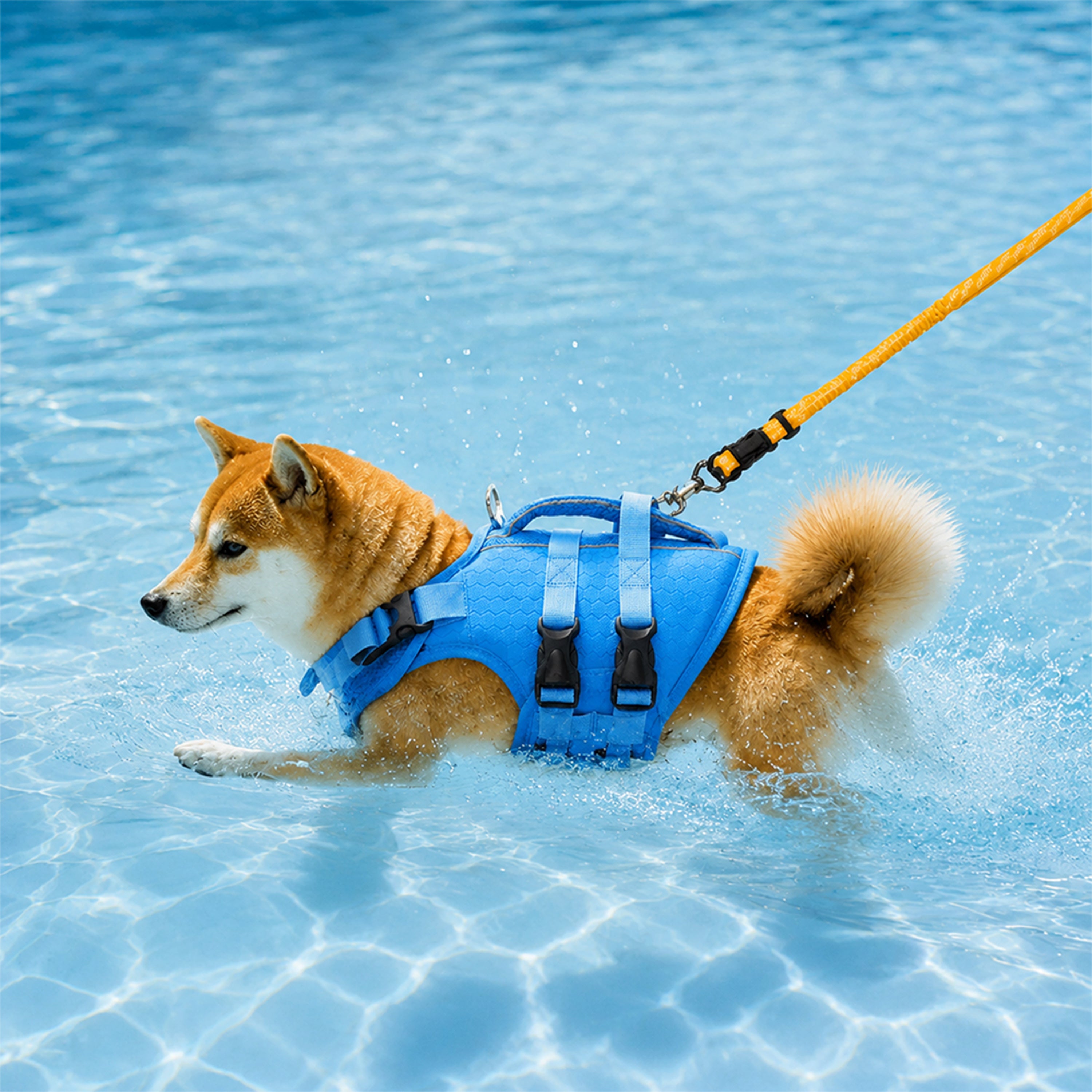 Adjustable Dog Life Jacket with Reflective Strips for Medium and Large Dogs