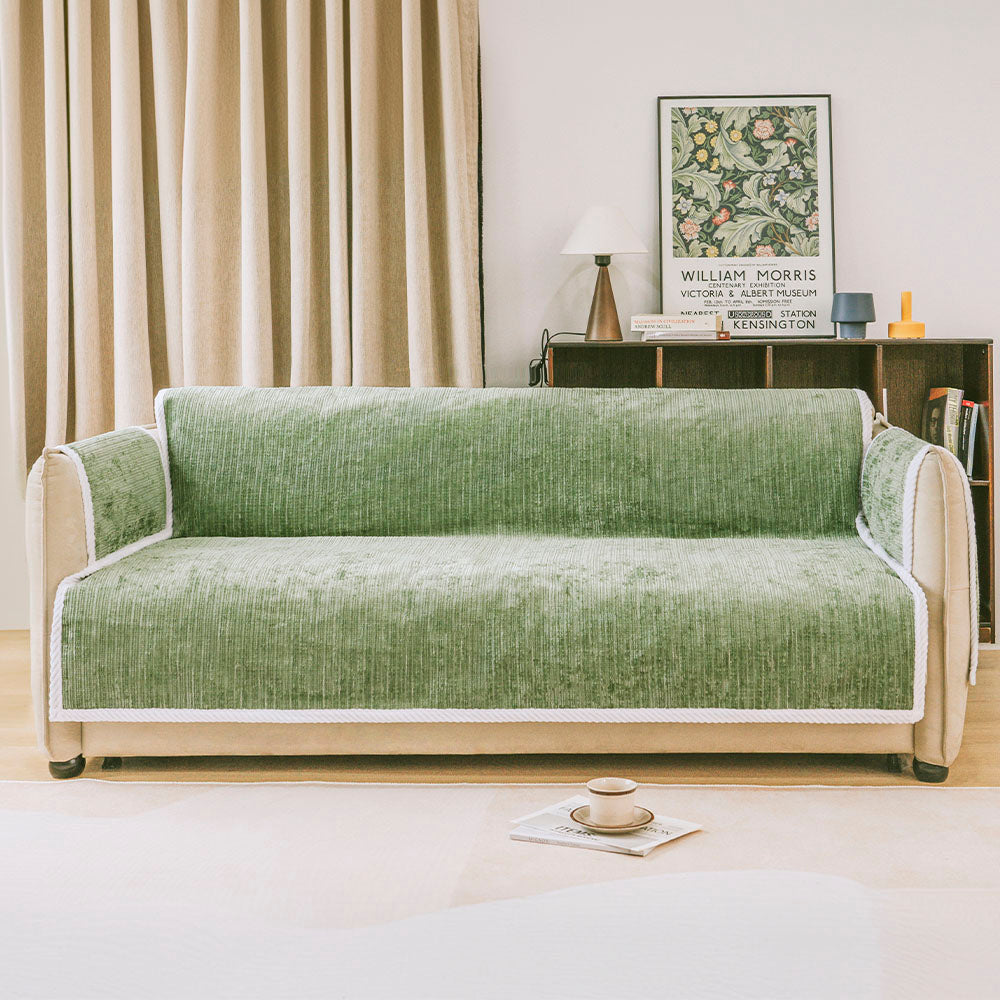 All-Season Anti-Slip Striped Pet Rug Furniture Protector with Armrest Outdoor Couch Cover - Keep Still