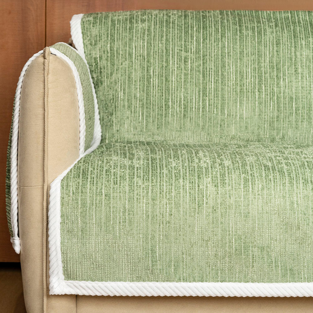 All-Season Anti-Slip Striped Pet Rug Furniture Protector with Armrest Outdoor Couch Cover - Keep Still