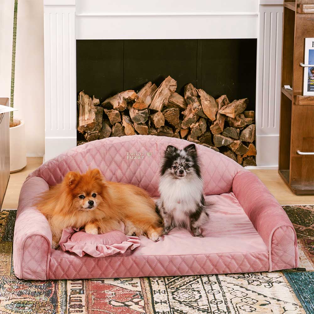 Pinky Cozy Bolster Dog Sofa Bed - Princess Lord