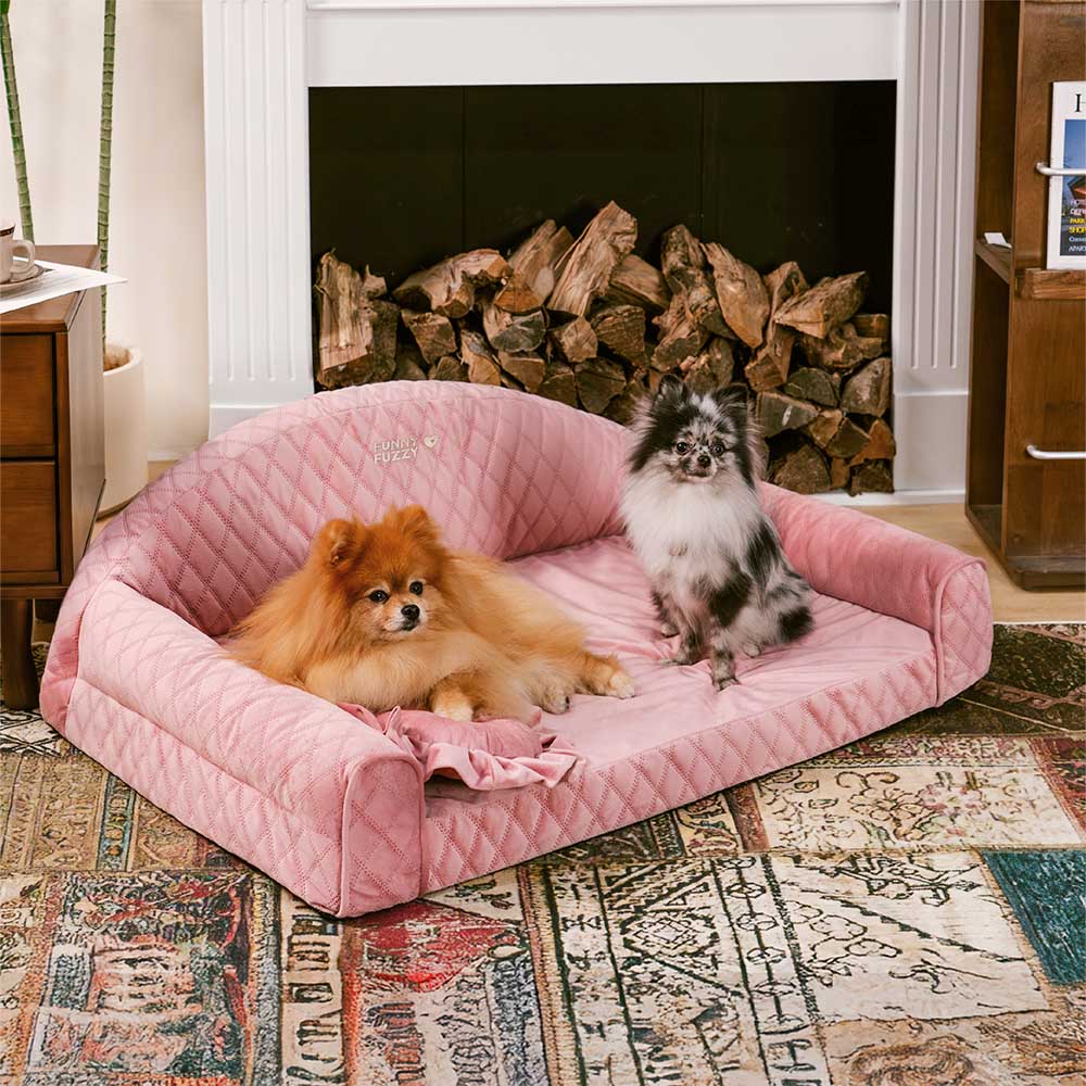 Pinky Cozy Bolster Dog Sofa Bed - Princess Lord
