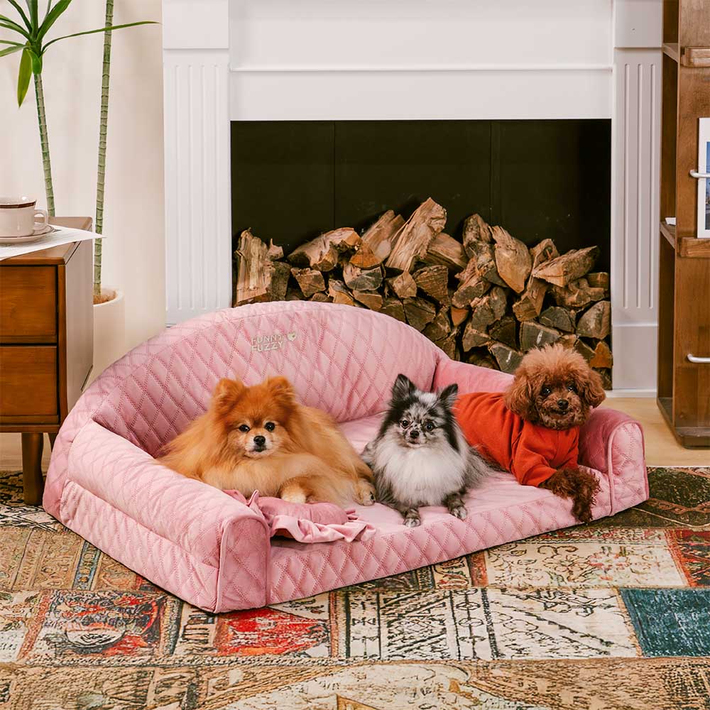 Pinky Cozy Bolster Dog Sofa Bed - Princess Lord