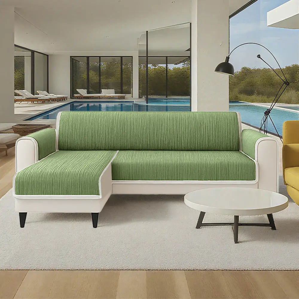 All-Season Anti-Slip Striped Pet Rug Furniture Protector with Armrest Outdoor Couch Cover - Keep Still