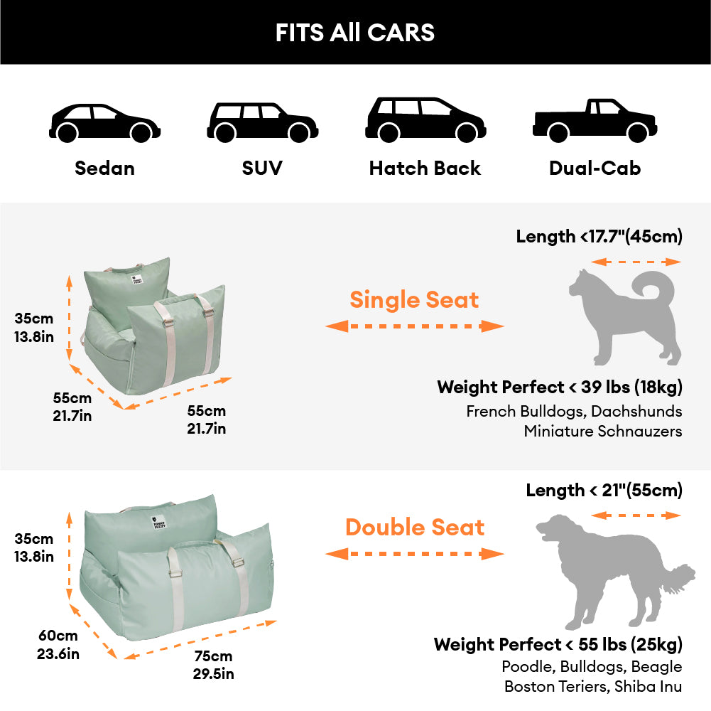 Lit de siège d'auto pour chien imperméable - Première classe