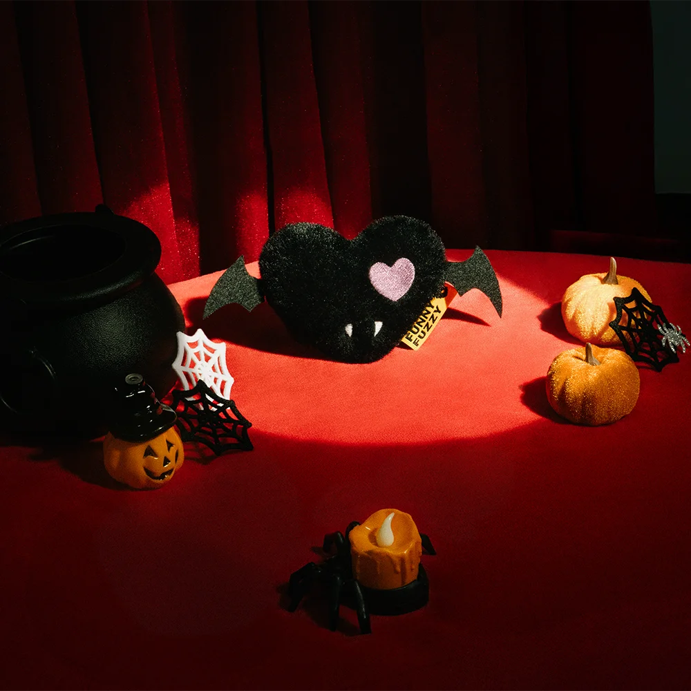 Halloween Plush Squeaky Dog Toy - Bat Heart