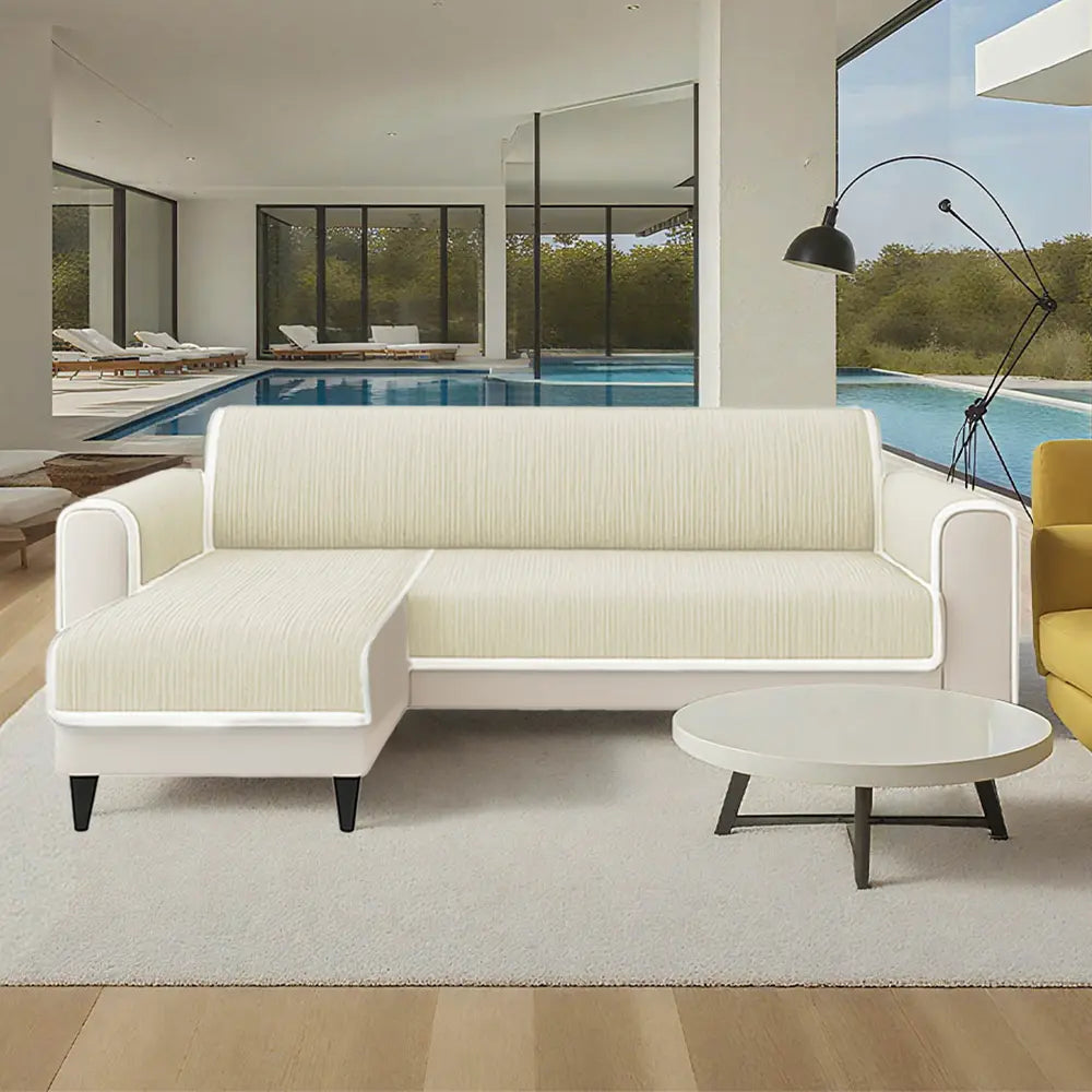 All-Season Anti-Slip Striped Pet Rug Furniture Protector with Armrest Outdoor Couch Cover - Keep Still