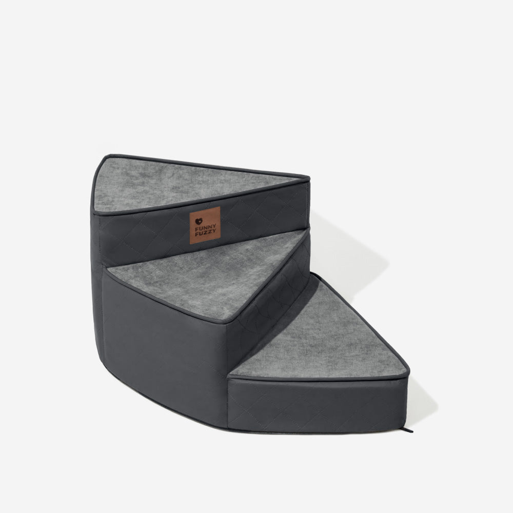 Luxe Water-repellent Faux Leather Removable Spiral Pet Stairs - StepEase