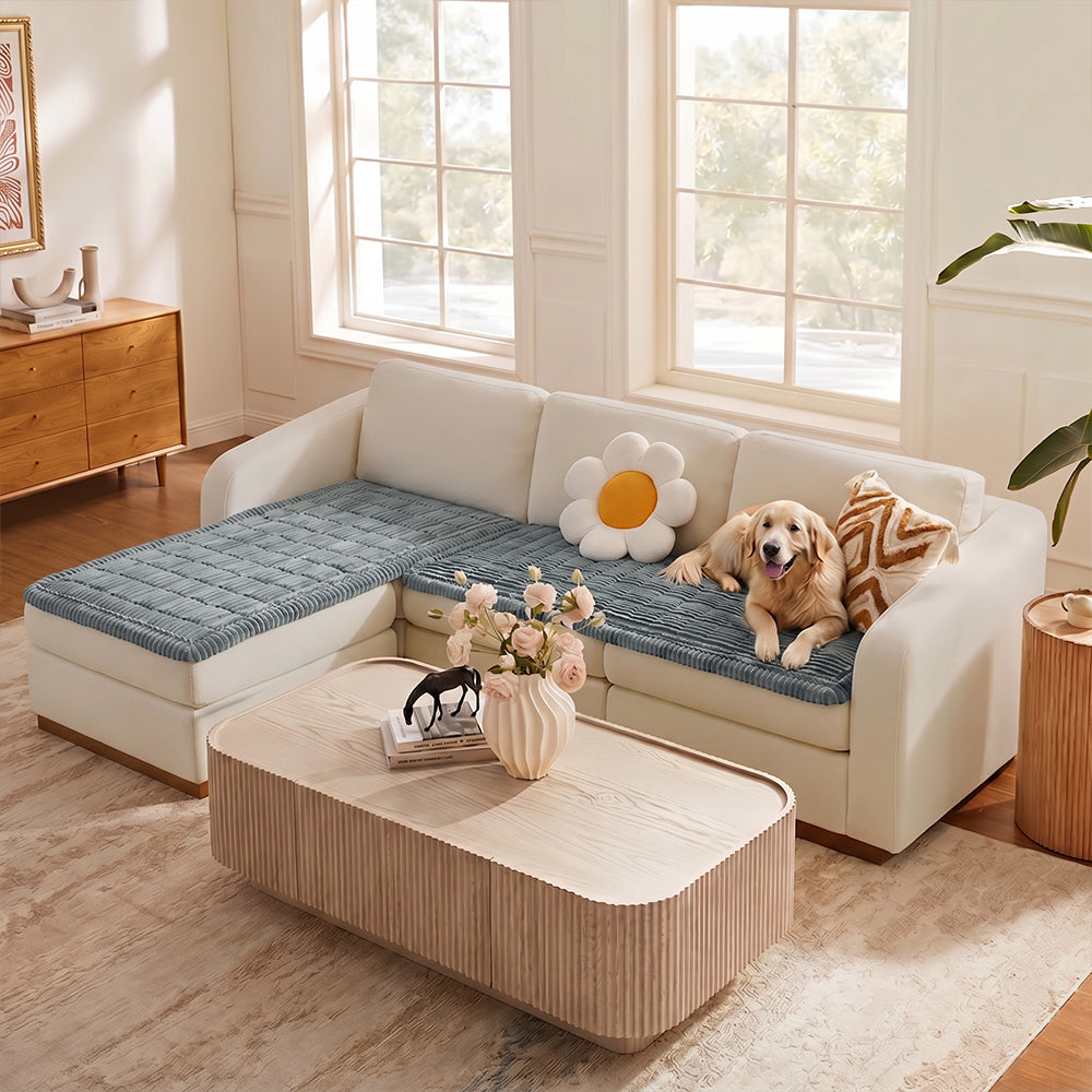 Lazy Soft Flannel Breathable Pet Mat Non-slip Sectional Couch Cover