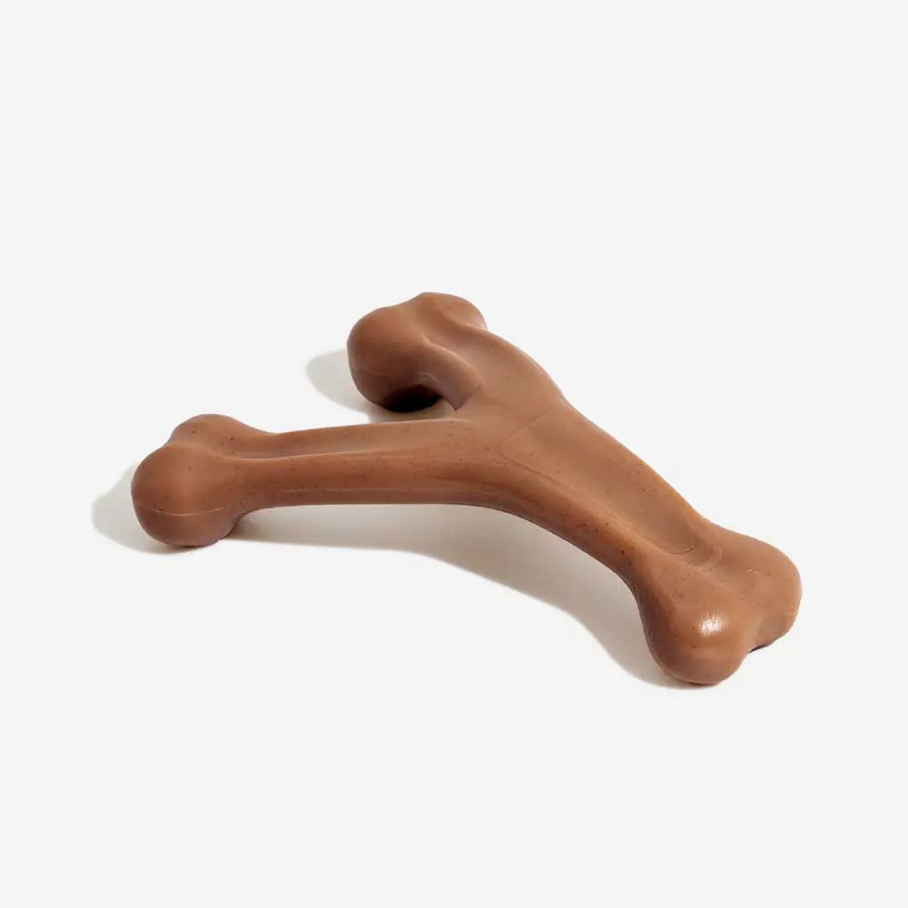Teething Bones Dog Chew Toy - Bacon-Flavored