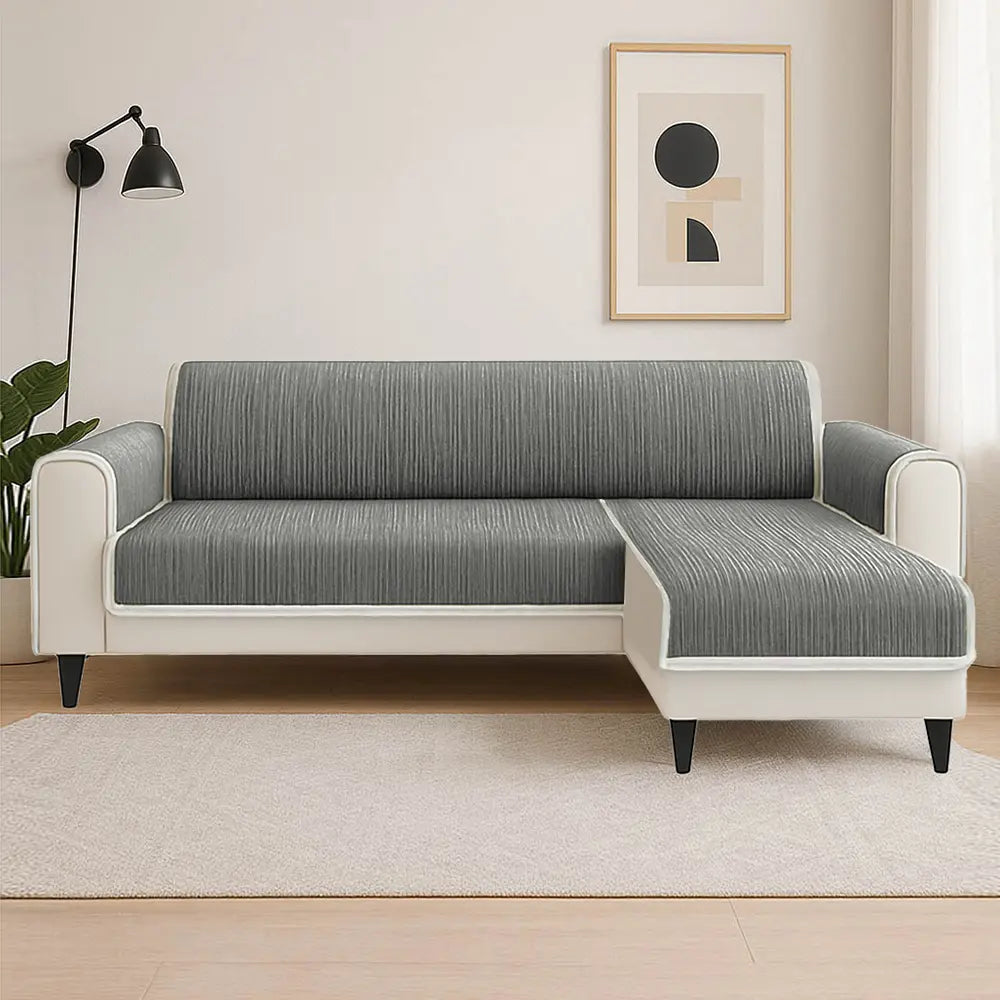 All-Season Anti-Slip Striped Pet Rug Furniture Protector with Armrest Outdoor Couch Cover - Keep Still