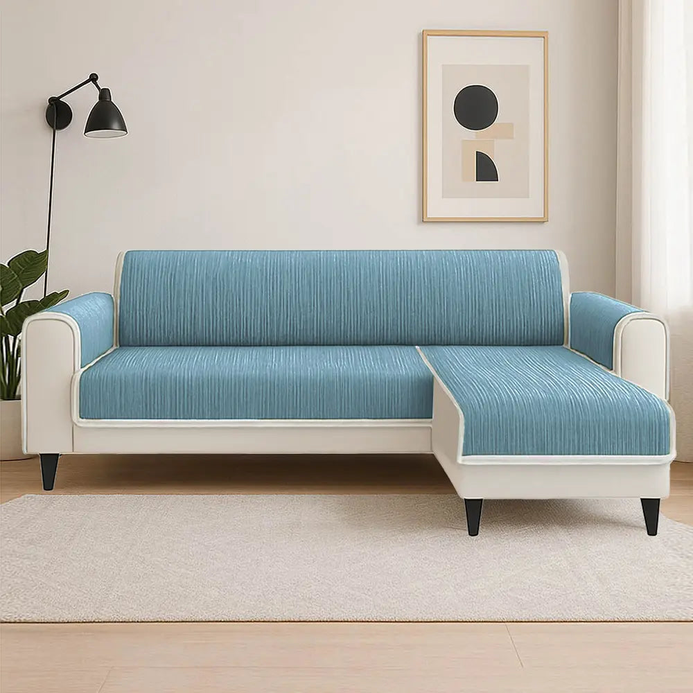 All-Season Anti-Slip Striped Pet Rug Furniture Protector with Armrest Outdoor Couch Cover - Keep Still