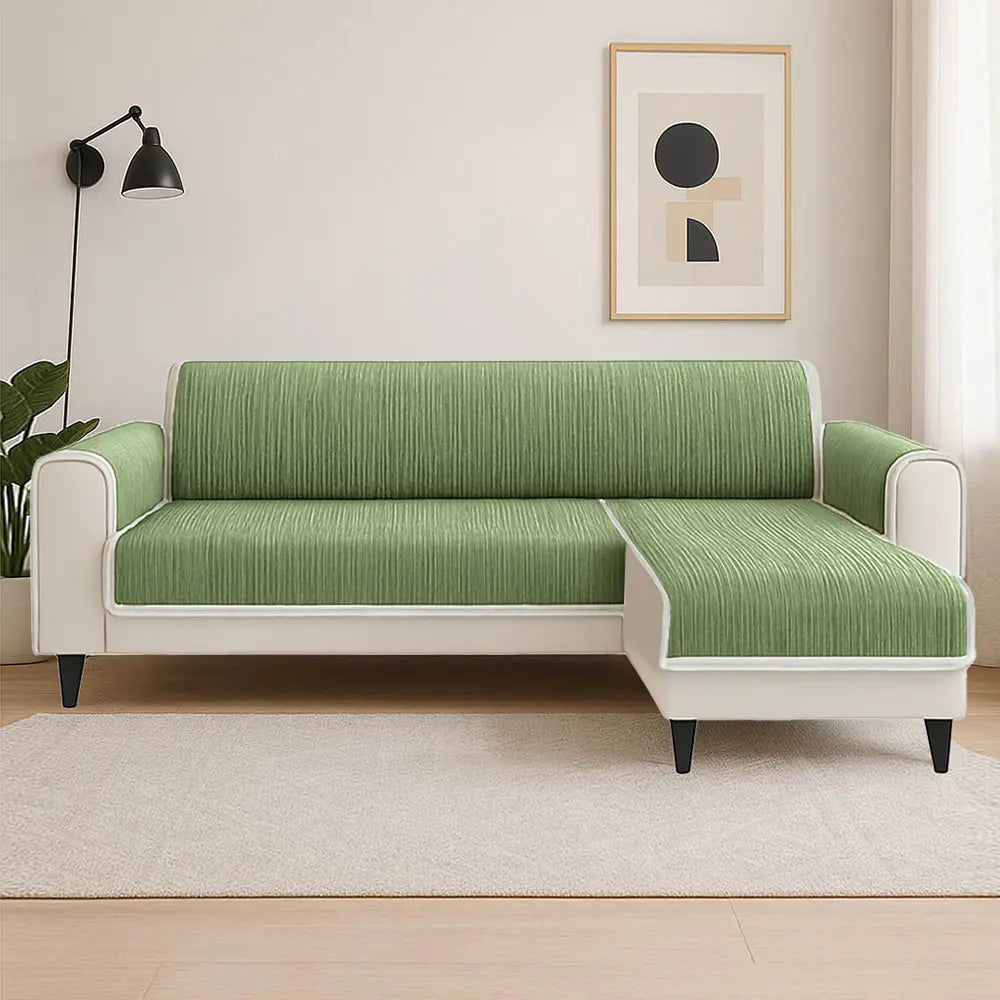 All-Season Anti-Slip Striped Pet Rug Furniture Protector with Armrest Outdoor Couch Cover - Keep Still