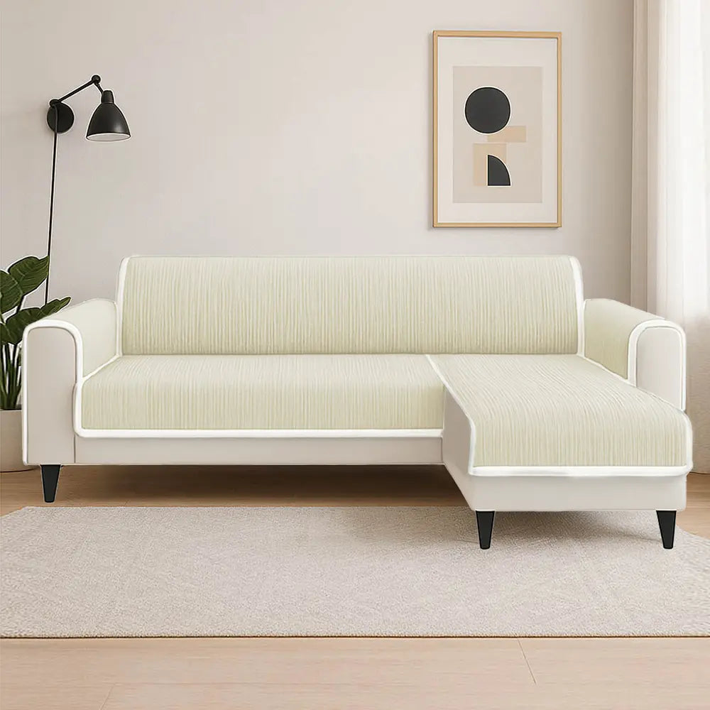 All-Season Anti-Slip Striped Pet Rug Furniture Protector with Armrest Outdoor Couch Cover - Keep Still