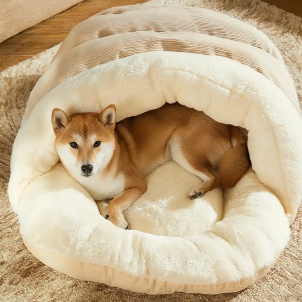 Fun Slipper-style Warm Removable And Washable Enclosed Pet Bed