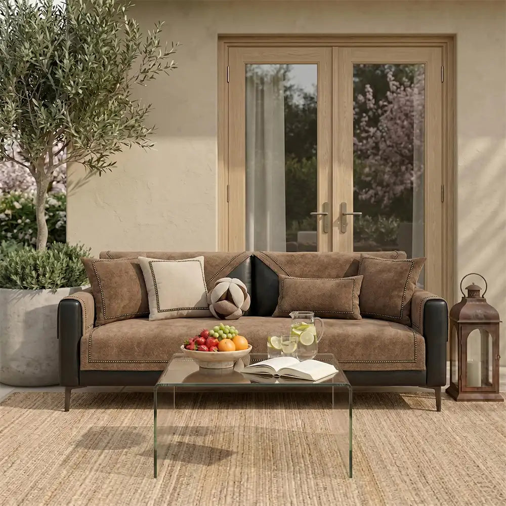 Simple Modern Jacquard High-Weight Non-Slip Chenille Outdoor Couch Cover