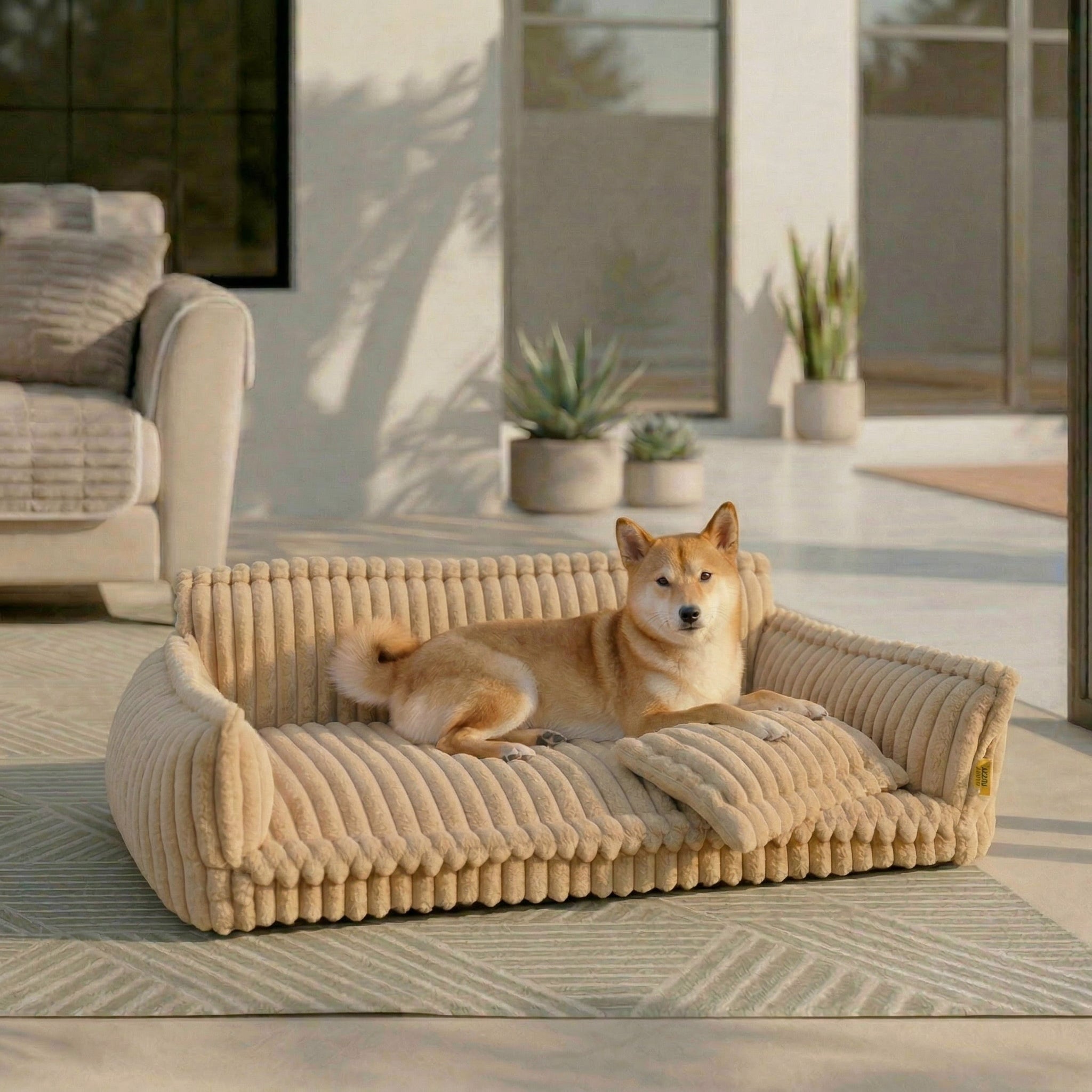 Großes waschbares orthopädisches Hundesofa – Snoozy Dream Fluffy Comfort
