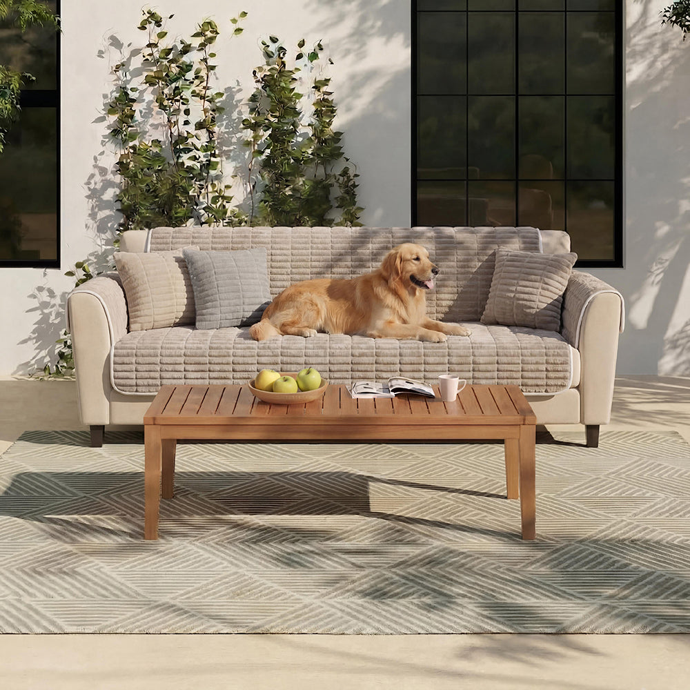 One-Piece Cozy Flannel Sofa Protection Non-Slip Couch Cover