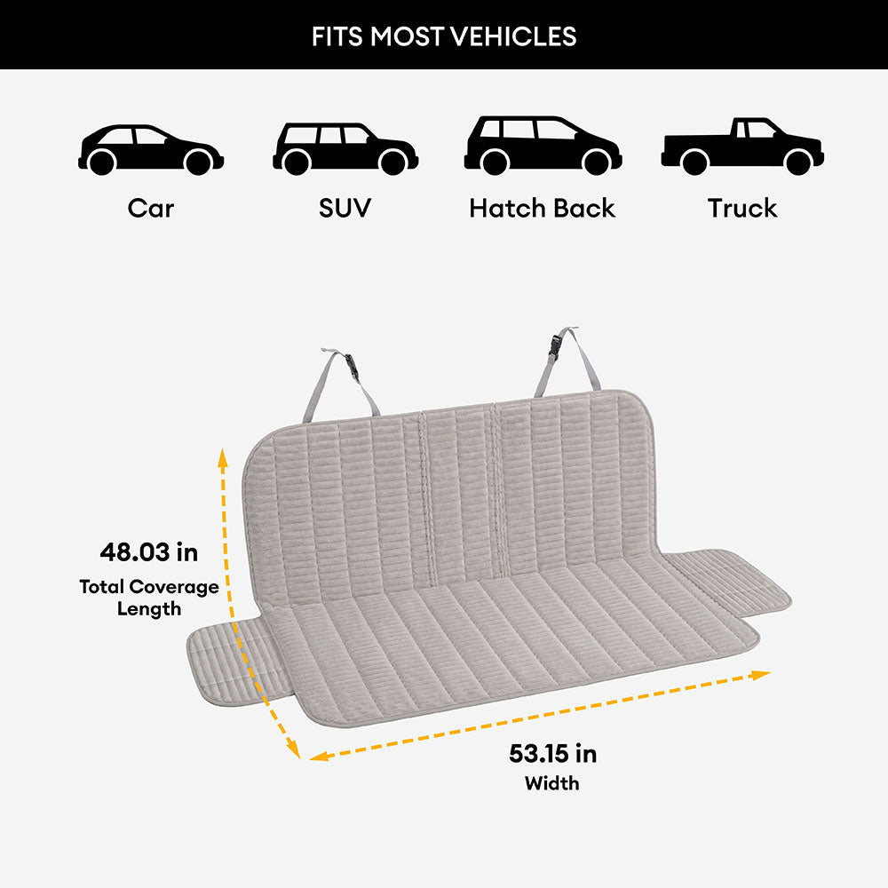 Ribbed Plush Waterproof Dog Car Seat Cover - Cozy Nest