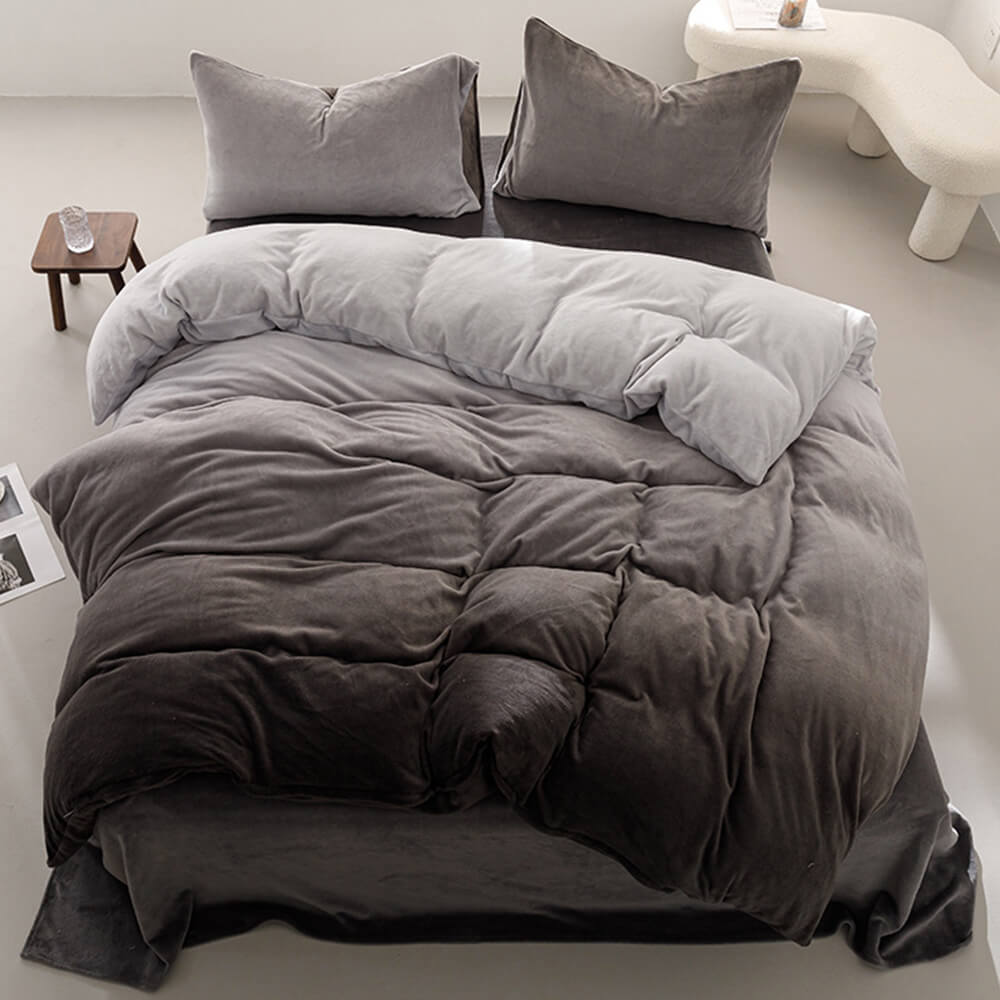 Ensemble de draps extensibles élégants en velours dégradé