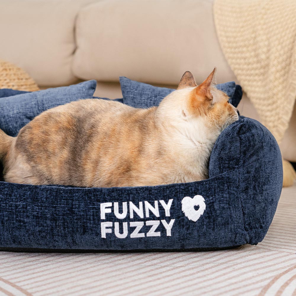 Cama de sofá de gato blando chenille chenille