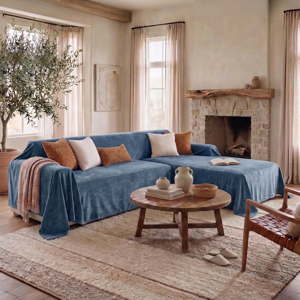 Soft and Waterproof Scratch-Resistant Non-Linting Throw Sectional Couch Cover