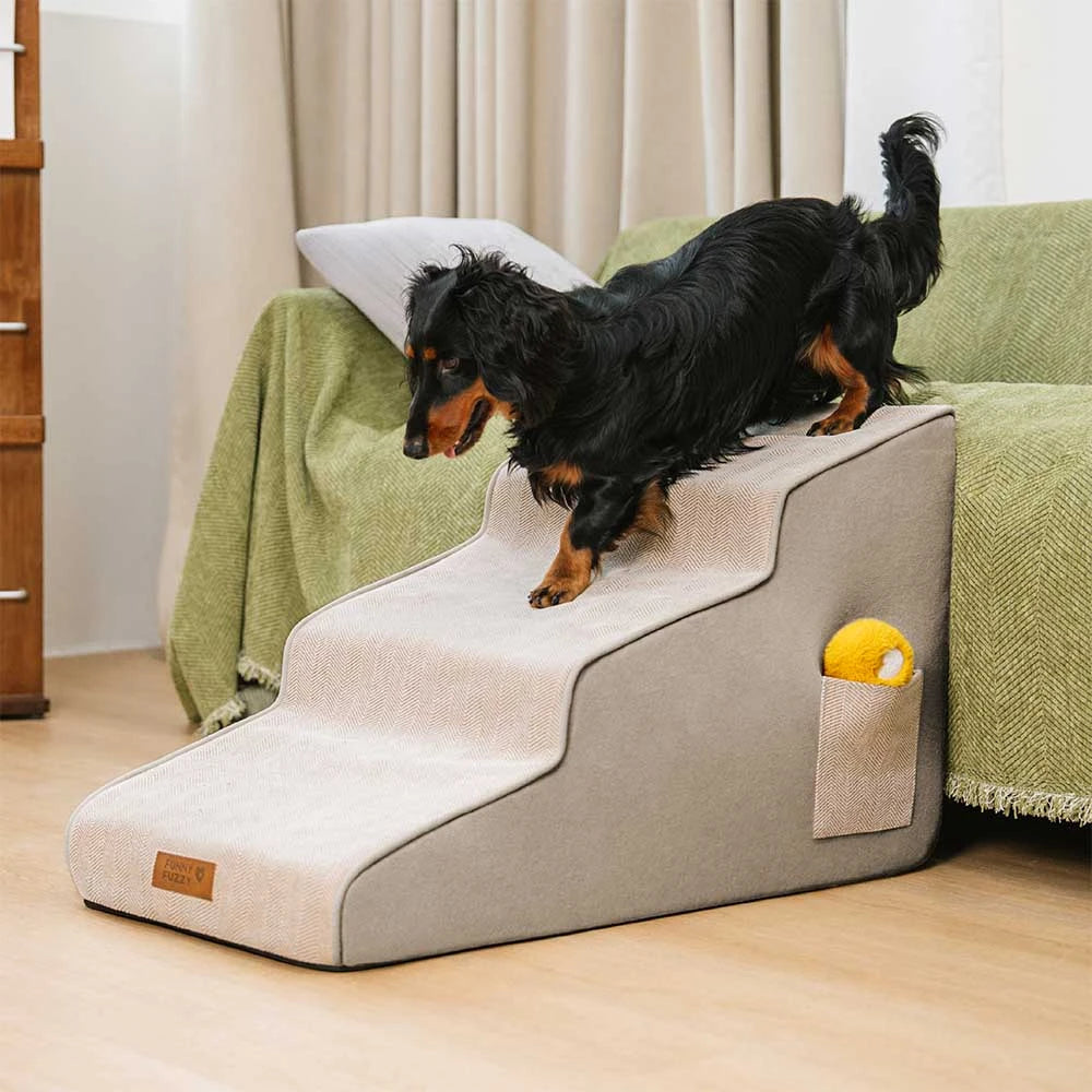 Non-slip All-season Extra Wide Portable Dog Stairs - Retro