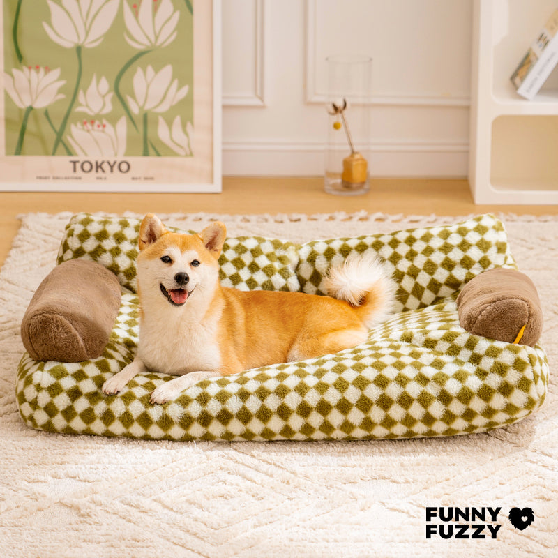 Vintage Leisure Diamond Dog & Cat Sofa Bed - FUNNYFUZZY