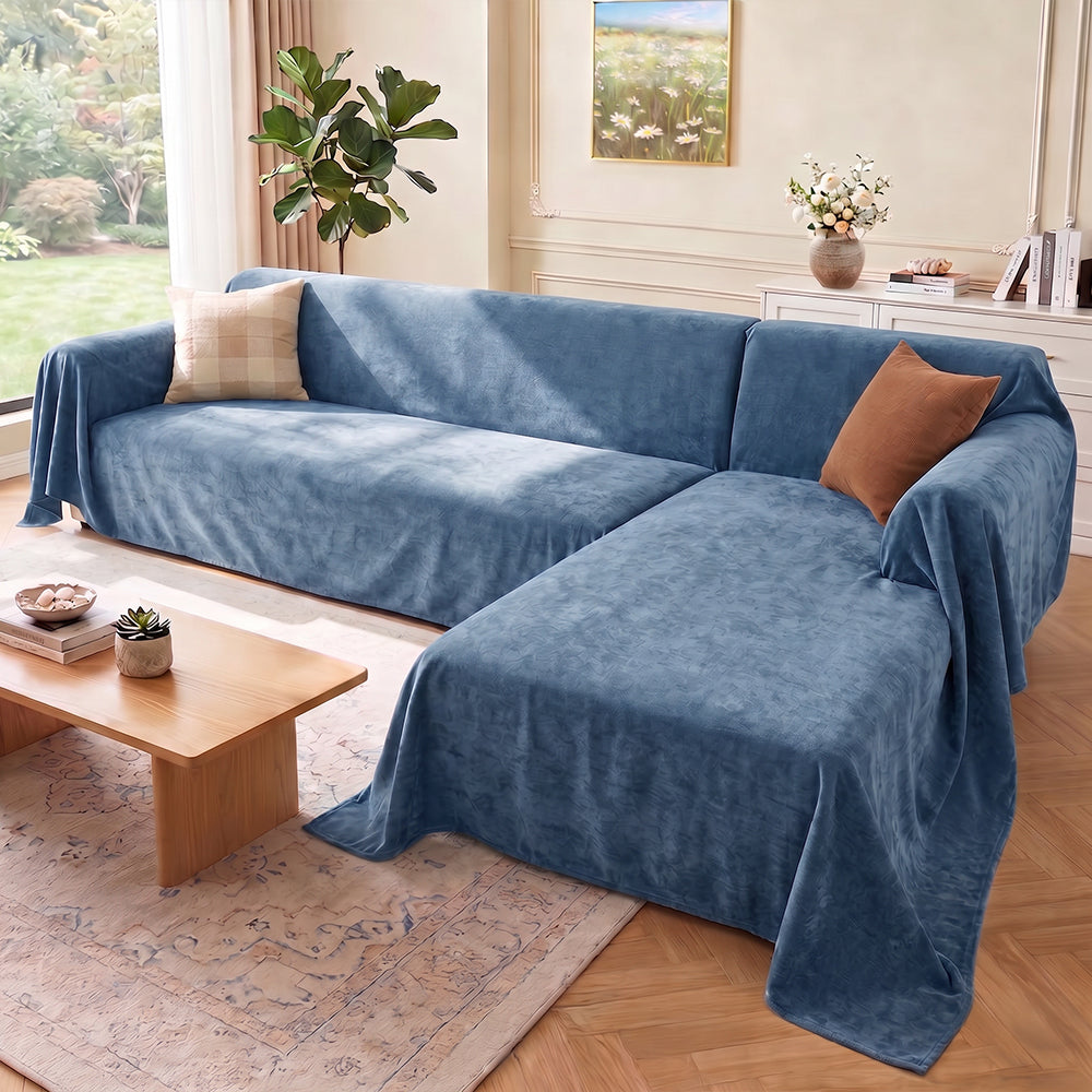 Soft and Waterproof Scratch-Resistant Non-Linting Throw Sectional Couch Cover