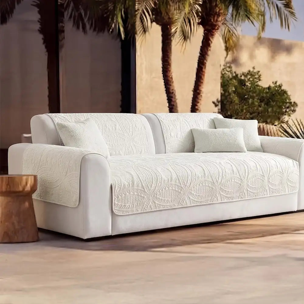 Water-Repellent Brushed Fabric All-Season Breathable Non-Slip Outdoor Couch Cover