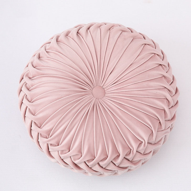 Rundes Bodenkissen, weiches Samt-Faltenrad-Sofakissen