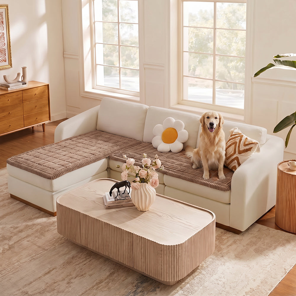 Lazy Soft Flannel Breathable Pet Mat Non-slip Sectional Couch Cover