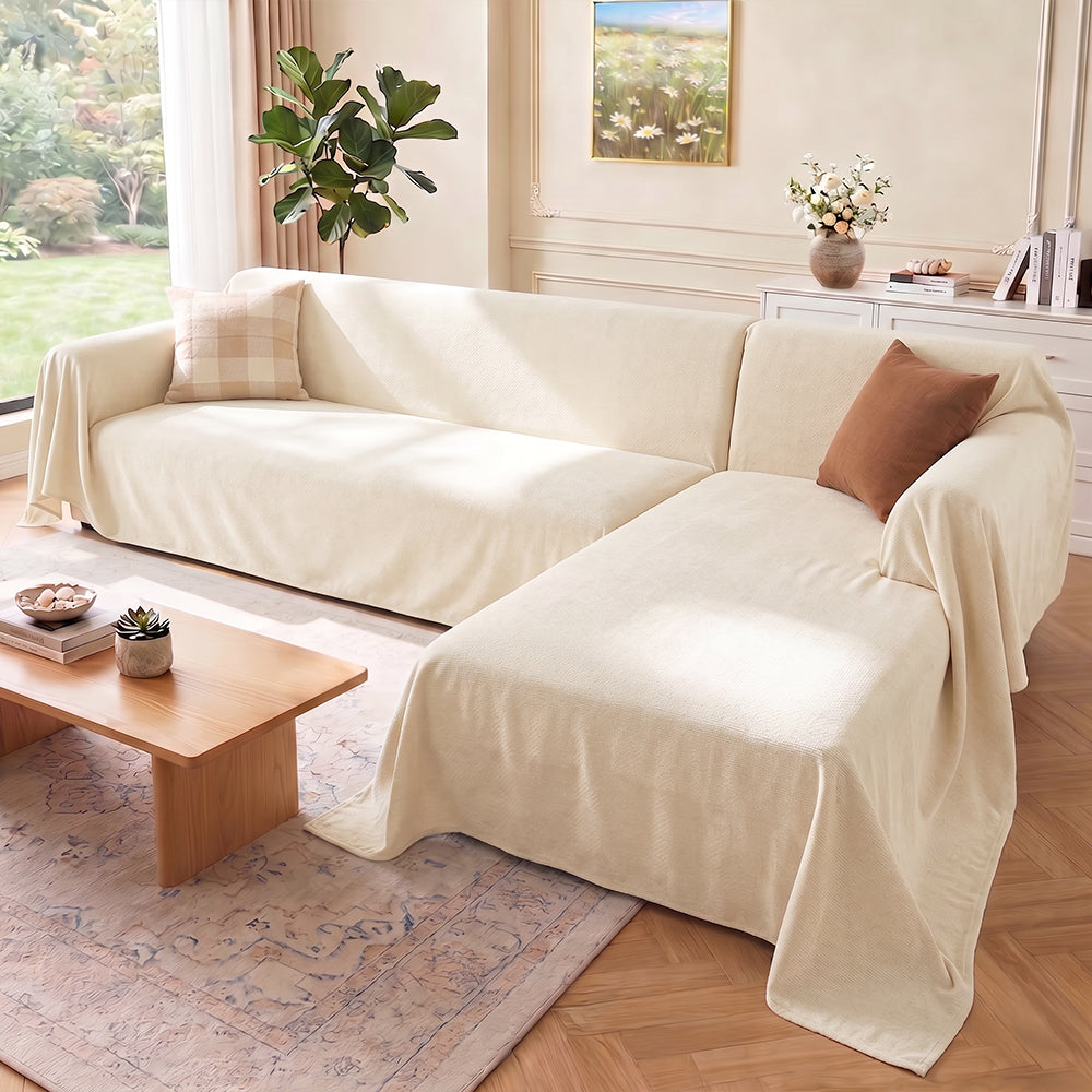Soft and Waterproof Scratch-Resistant Non-Linting Throw Sectional Couch Cover