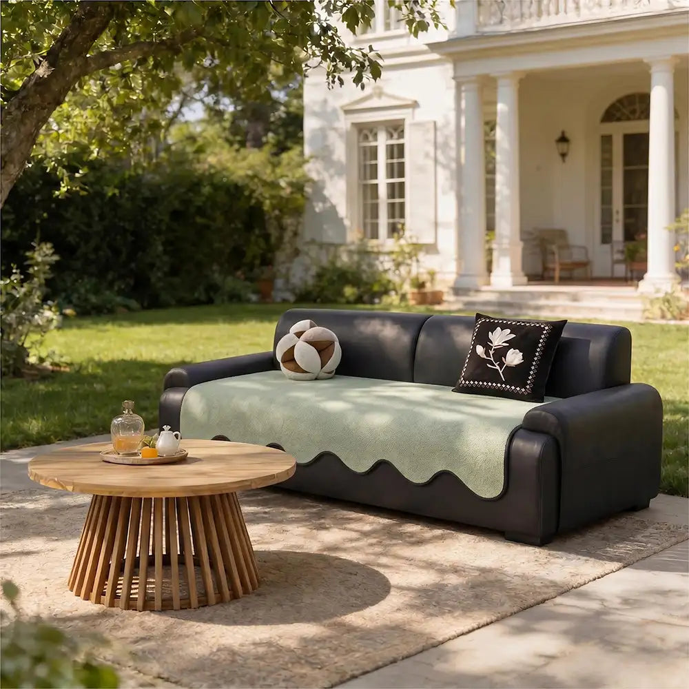 Water-repellent Teddy Fleece Non-Slip Straight Outdoor Couch Cover