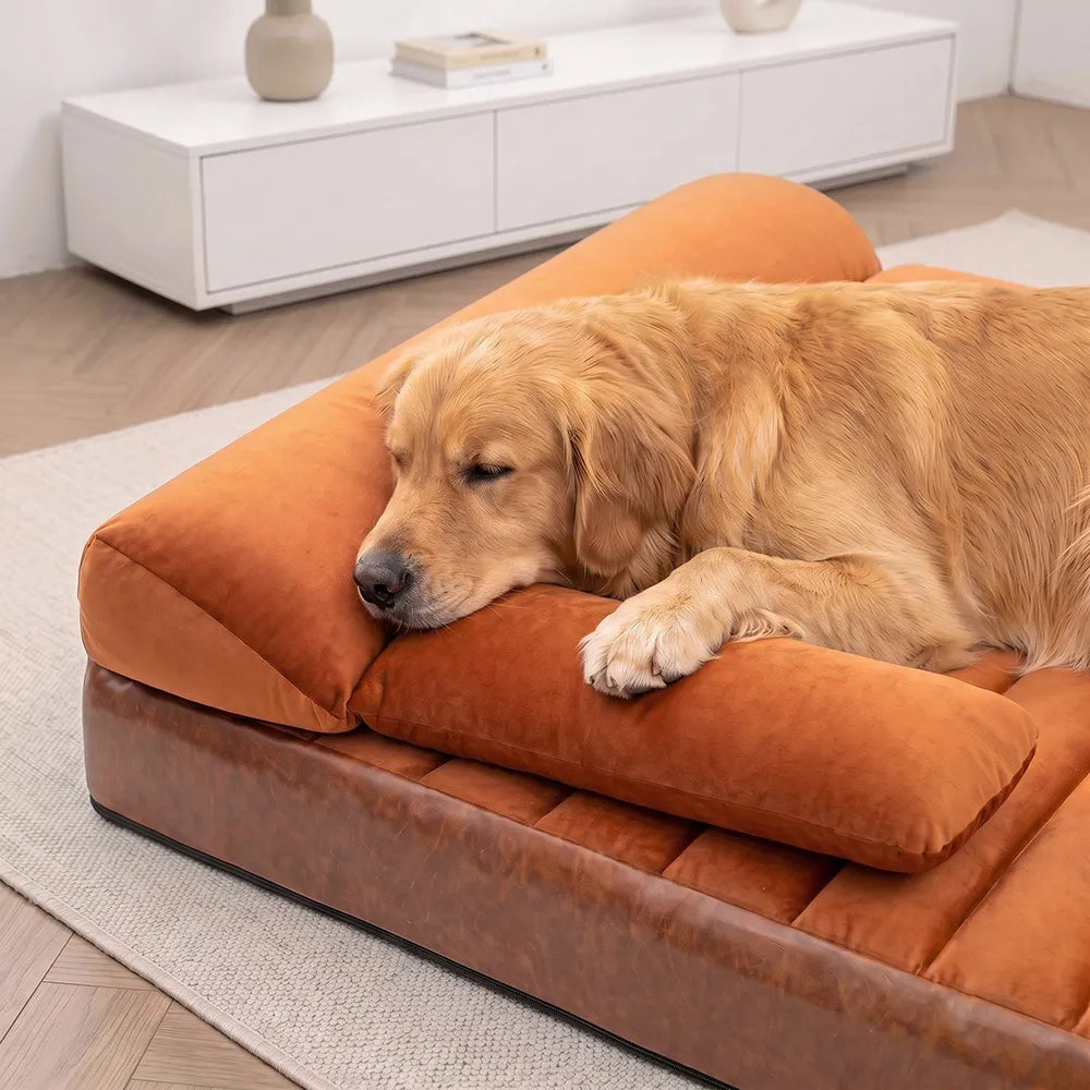 Large Waterproof Orthopedic Bolster Dog Sofa Bed - LuxeNest