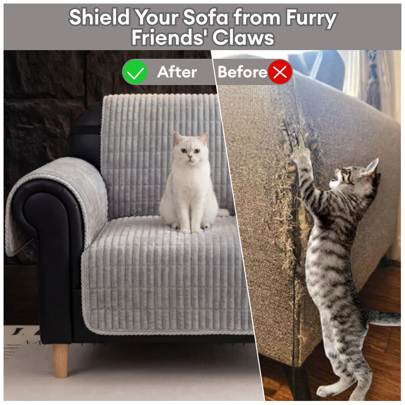 One-Piece Cozy Flannel Sofa Protection Non-Slip Recliner Chair Covers