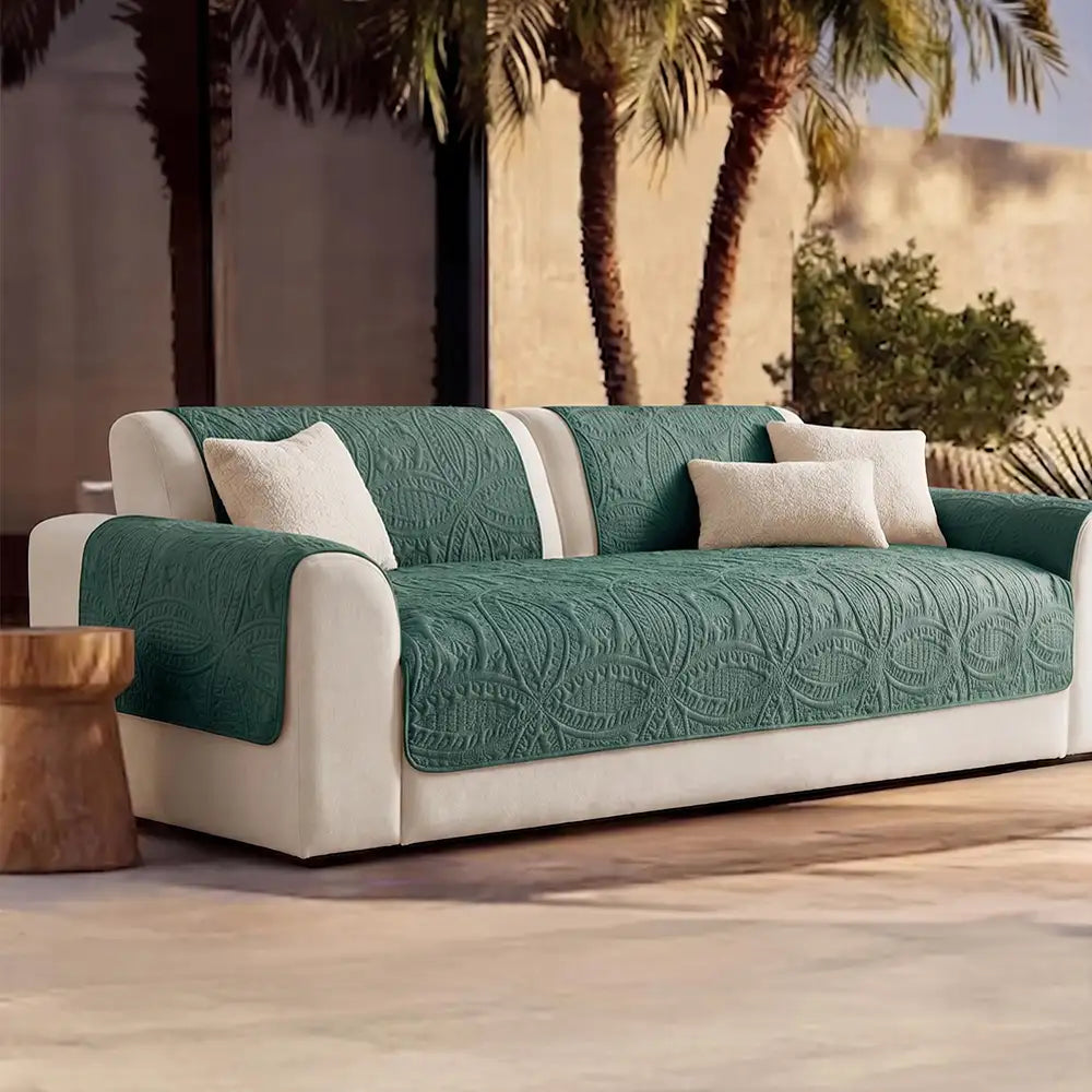 Water-Repellent Brushed Fabric All-Season Breathable Non-Slip Outdoor Couch Cover