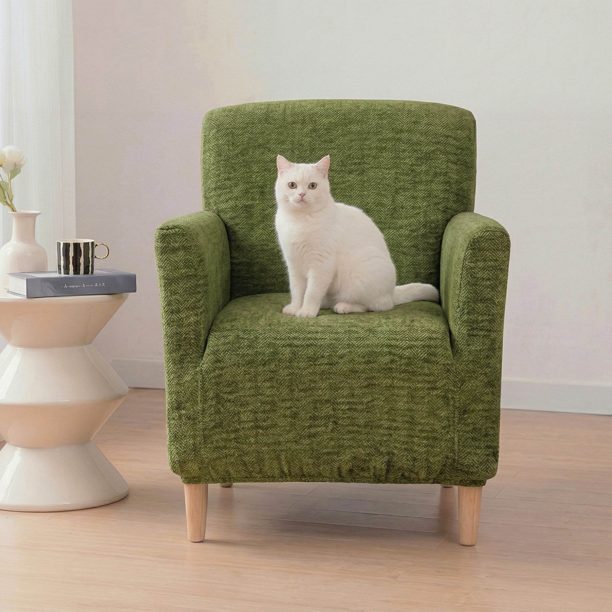 Herringbone Full Coverage Comfortable Scratch-Resistant Sofa Protection Magic Armchair Cover