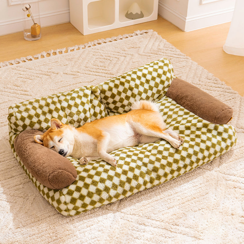 Sam's Pets Square Brown Bolster Dog Bed (Medium) in the Pet Beds
