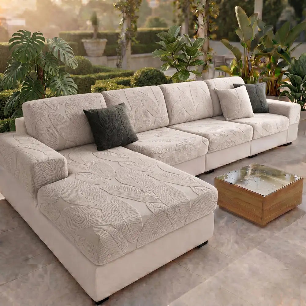 Housse de canapé enveloppante complète, extensible, imperméable, anti-rayures, en jacquard moderne