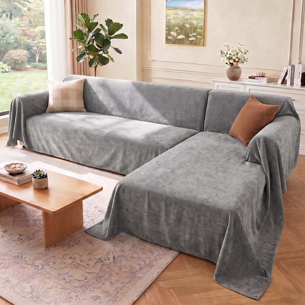 Soft and Waterproof Scratch-Resistant Non-Linting Throw Sectional Couch Cover
